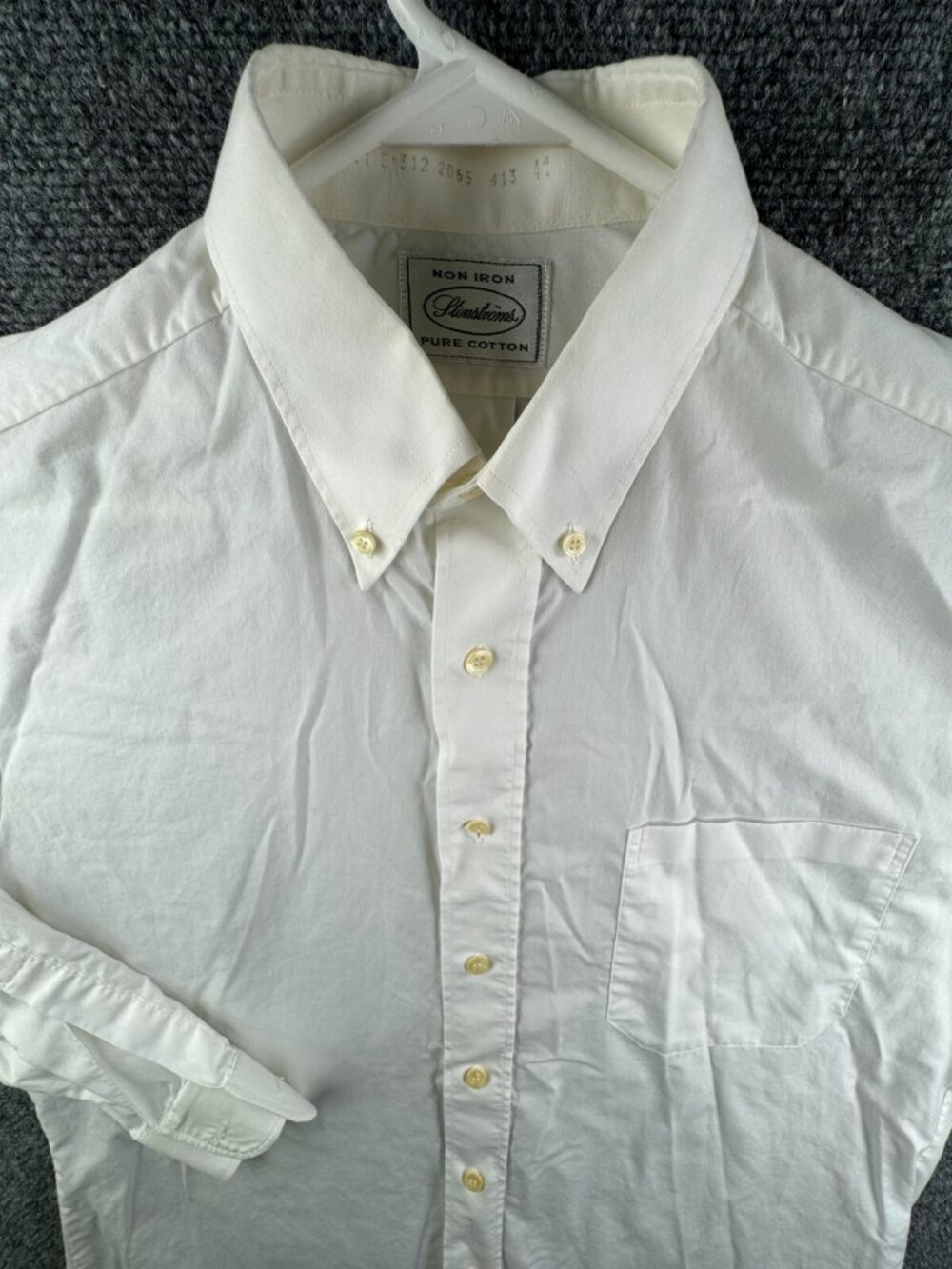 Stenstroms Pure Cotton White Size 41 Long Sleeve Button Up Shirt Cotton Sweden